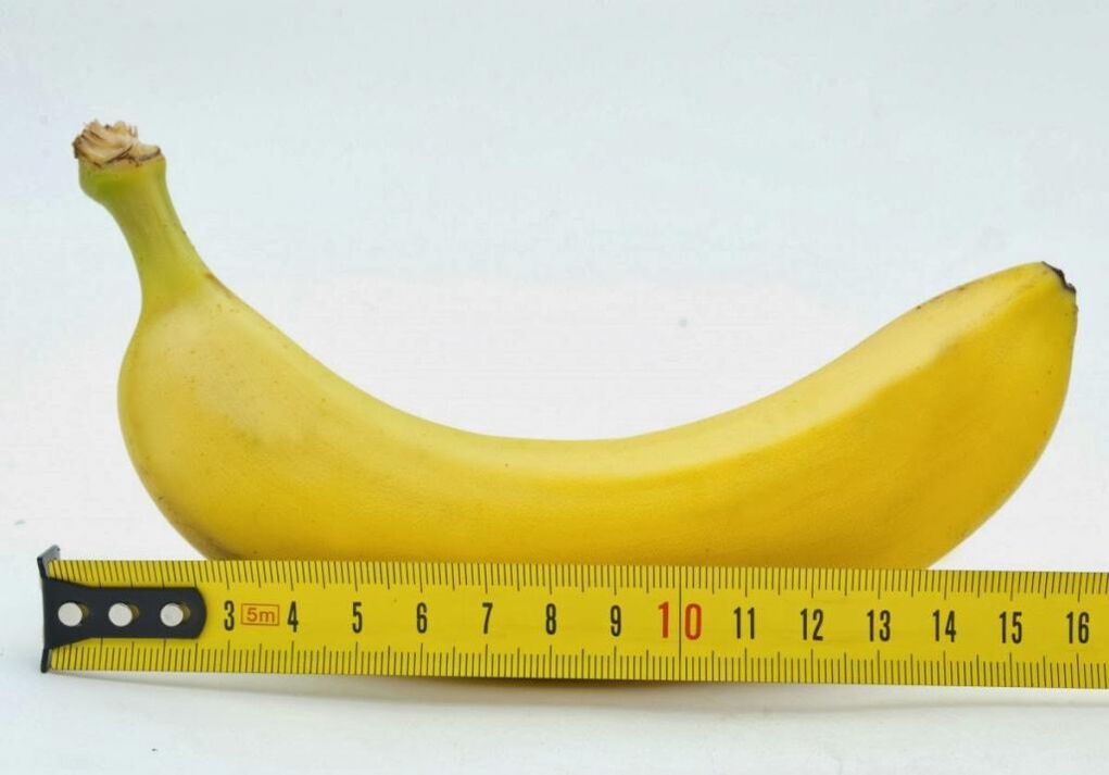 Vermessung des Penis vor der Vergrößerung am Beispiel einer Banane